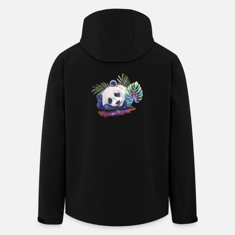 Panda - Recycelte Männer Softshell-Jacke von Stanley/Stella - Schwarz