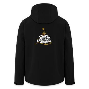 Merry Christmas Script Tree - Men’s Recycled Softshell Jacket by Stanley/Stella - black - Back - AI Model Male 185 light (185cm)