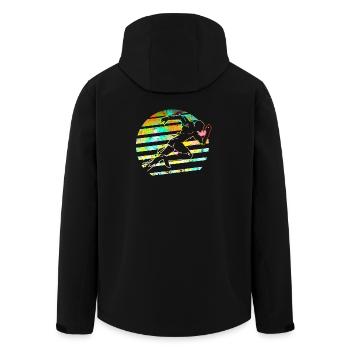 Sprint / Race / Athlete / Running / Atheltik - Men’s Recycled Softshell Jacket by Stanley/Stella - black - Back - AI Model Male 185 light (185cm)