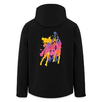 Basketballspieler Bunte Farbe Slam Dunk Sport - Recycelte Männer Softshell-Jacke von Stanley/Stella - Schwarz - Hinten - AI Model Male 185 light (185cm)