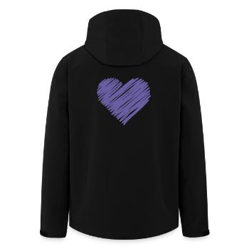 Cœur Pourpre à Croquis - Veste softshell homme en polyester recyclé Stanley/Stella - noir - Dos - AI Model Male 185 light (185cm)