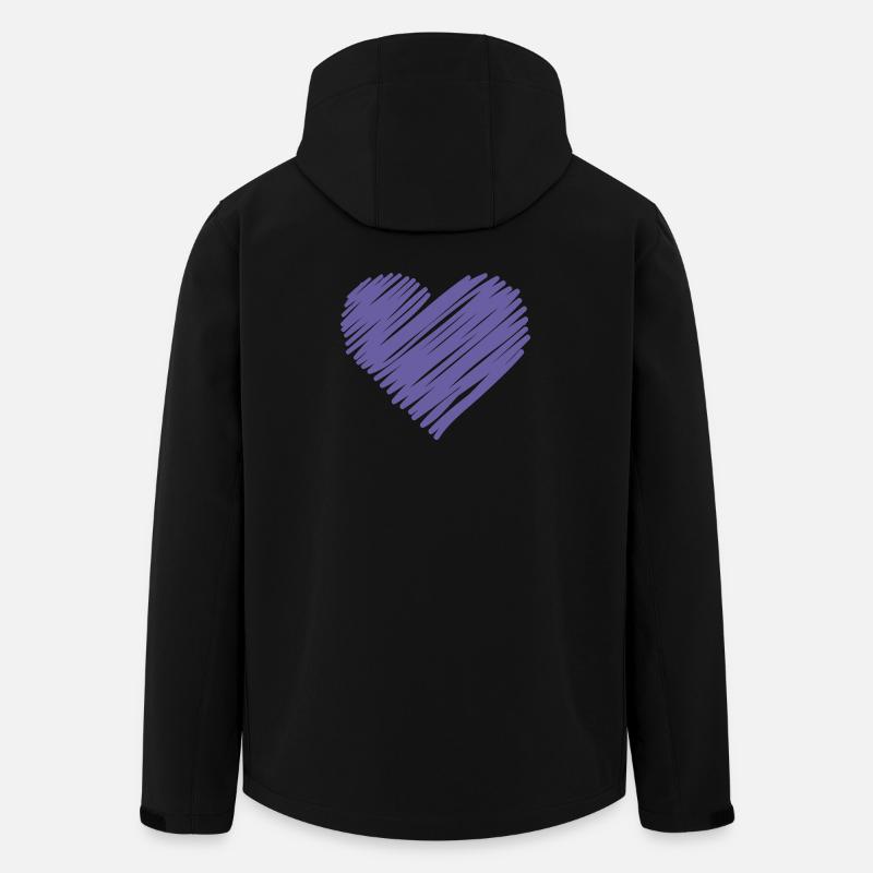 Lila Skizzenherz - Recycelte Männer Softshell-Jacke von Stanley/Stella - Schwarz
