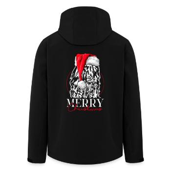 Père Noël Afghan Hound Joyeux Noël Chiens - Veste softshell homme en polyester recyclé Stanley/Stella - noir - Dos - AI Model Male 185 light (185cm)
