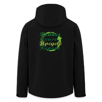 Reduce Reuse Upcycle Repeat - Recycelte Männer Softshell-Jacke von Stanley/Stella - Schwarz - Hinten - AI Model Male 185 light (185cm)