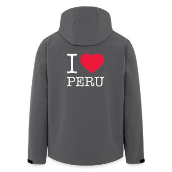I LOVE PERU - Men’s Recycled Softshell Jacket by Stanley/Stella - black - Back - AI Model Male 185 light (185cm)