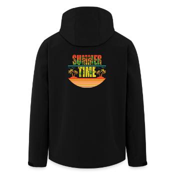 Île des palmiers et mouettes d’été - Veste softshell homme en polyester recyclé Stanley/Stella - noir - Dos - AI Model Male 185 light (185cm)