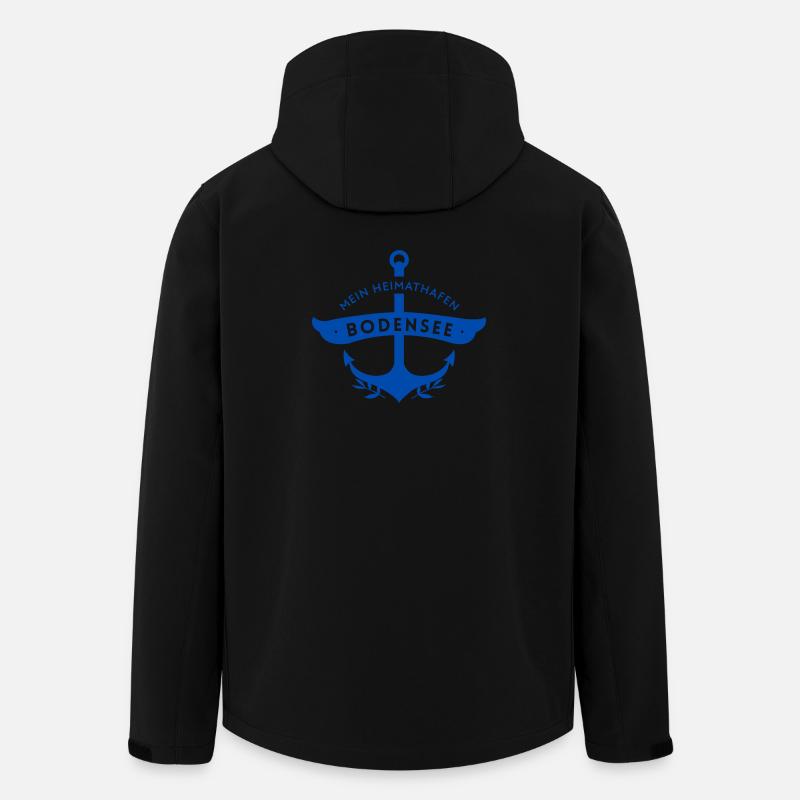 Mein Heimathafen Bodensee mit Anker - Recycelte Männer Softshell-Jacke von Stanley/Stella - Schwarz