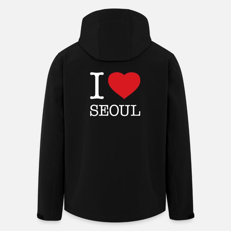 I LOVE SEOUL - Recycelte Männer Softshell-Jacke von Stanley/Stella - Schwarz