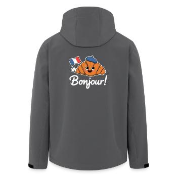 Croissant Bonjour Mascot - Men’s Recycled Softshell Jacket by Stanley/Stella - anthracite - Back - AI Model Male 185 light (185cm)
