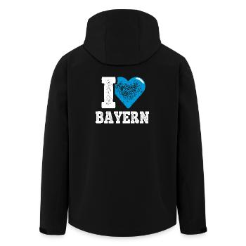 I Love Freistaat Bayern - Recycelte Männer Softshell-Jacke von Stanley/Stella - Schwarz - Hinten - AI Model Male 185 light (185cm)
