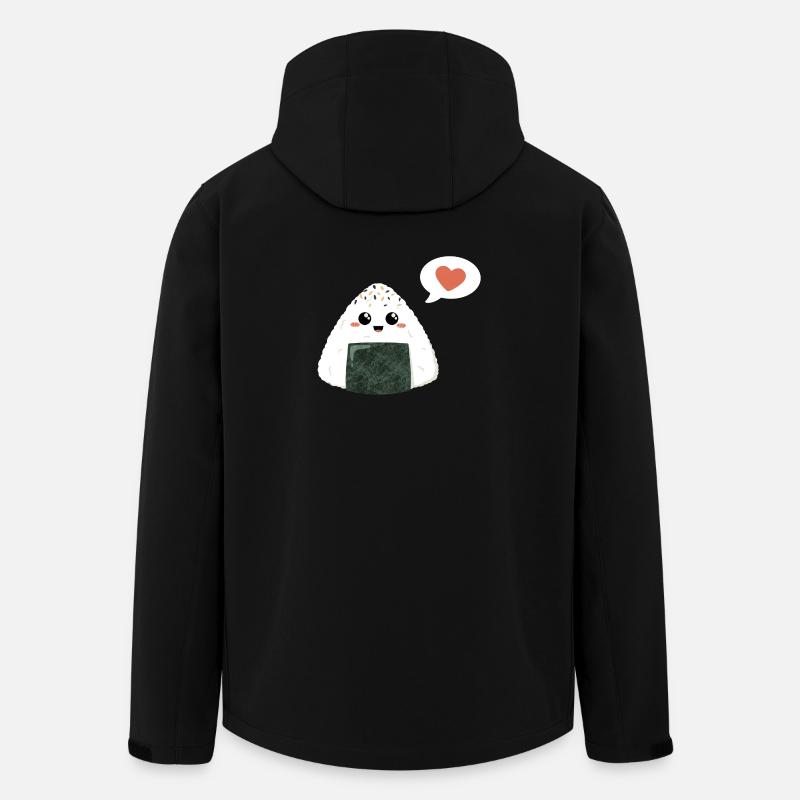 Kawaii onigiri with heart - Men’s Recycled Softshell Jacket by Stanley/Stella - black