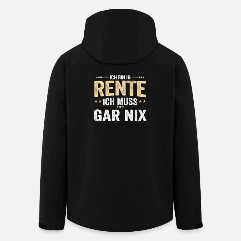 Ich bin in Rente Ich muss gar nix - Recycelte Männer Softshell-Jacke von Stanley/Stella - Schwarz