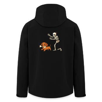 Humour Squelette Poursuit Chien Teckel - Veste softshell homme en polyester recyclé Stanley/Stella - noir - Dos - AI Model Male 185 light (185cm)