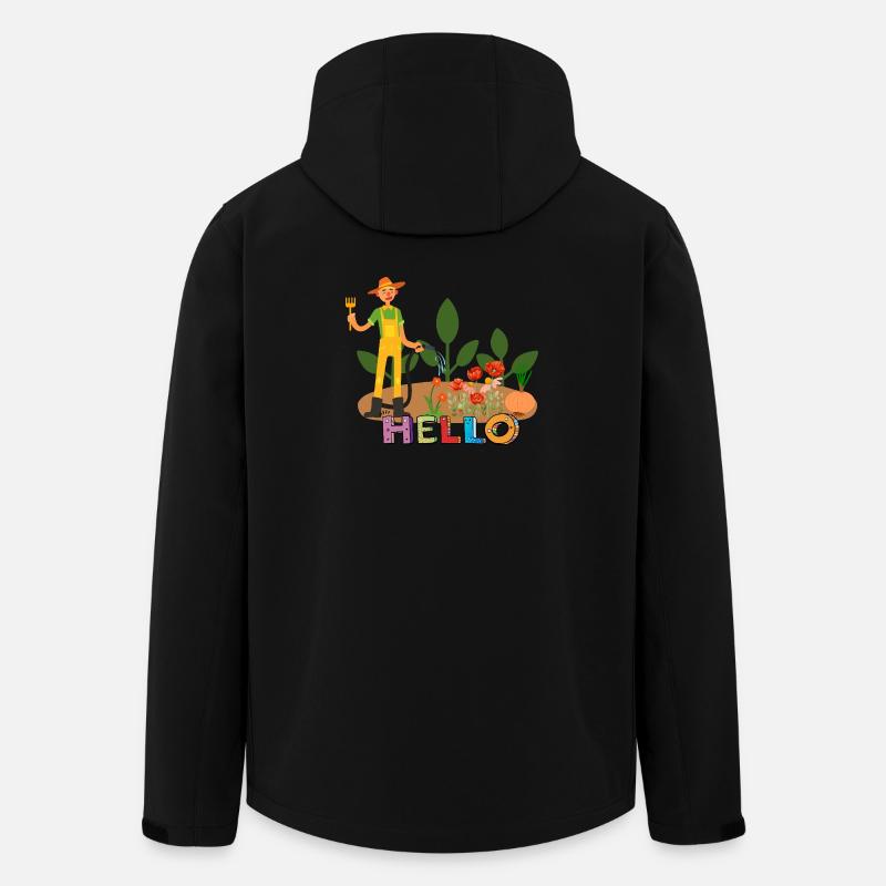 Bonjour jardinier – jardinier et fleurs. - Veste softshell homme en polyester recyclé Stanley/Stella - noir