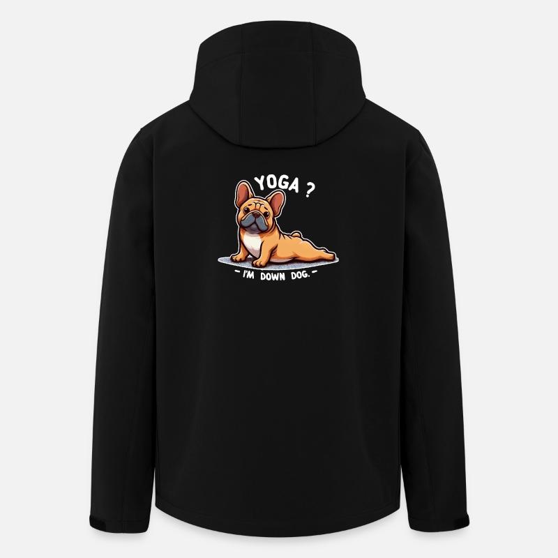 Chien Bouledogue Yoga Down Dog - Veste softshell homme en polyester recyclé Stanley/Stella - noir