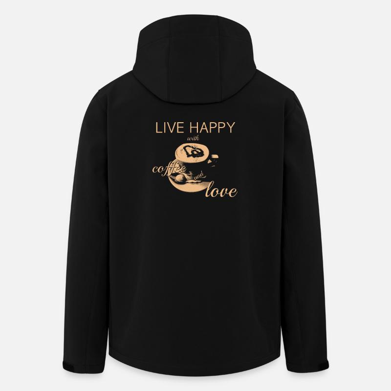 LIVE HAPPY - Recycelte Männer Softshell-Jacke von Stanley/Stella - Schwarz