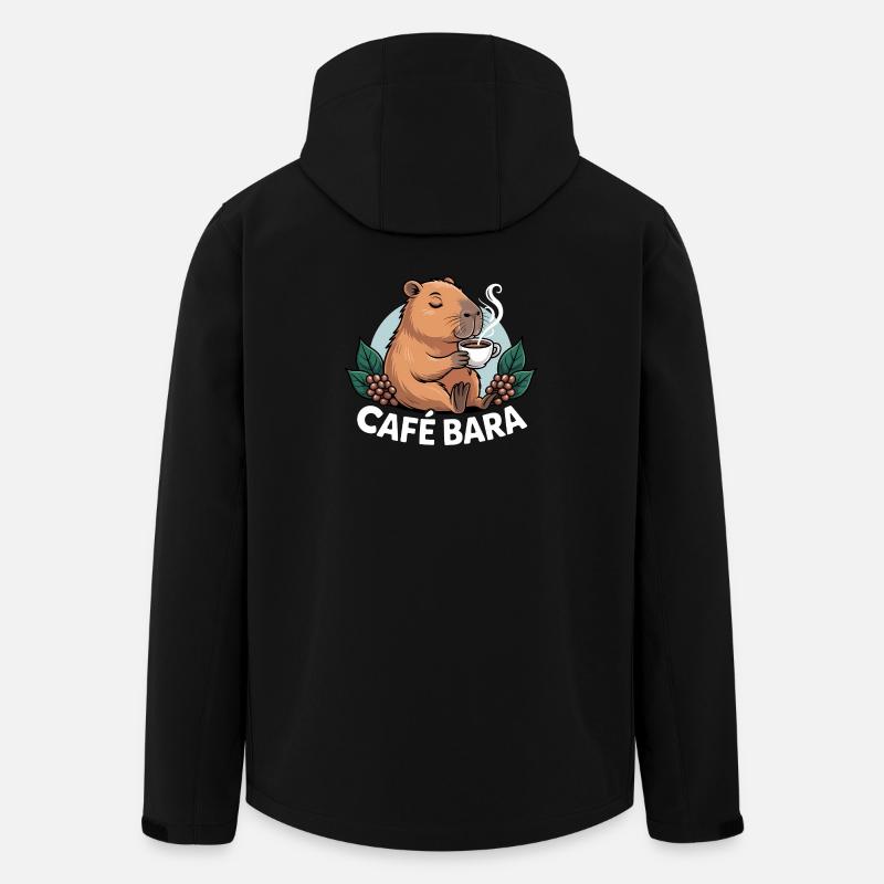 Café Bara - Funny Capybara T-Shirt - Men’s Recycled Softshell Jacket by Stanley/Stella - black