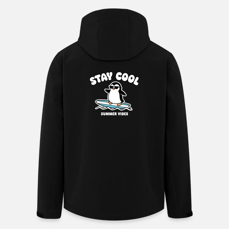 Restez au frais Penguin Surf Été - Veste softshell homme en polyester recyclé Stanley/Stella - noir