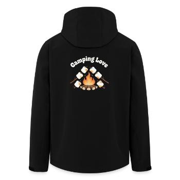 Campfire Love Marshmallows - Men’s Recycled Softshell Jacket by Stanley/Stella - black - Back - AI Model Male 185 light (185cm)
