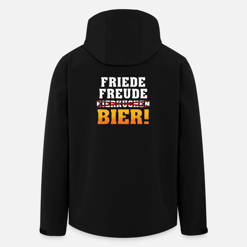 Paix, Joie, Bière - Veste softshell homme en polyester recyclé Stanley/Stella - noir