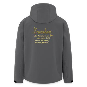 Erwachen - wenn dein inneres Licht sichtbar wird - Recycelte Männer Softshell-Jacke von Stanley/Stella - Anthrazit - Hinten - AI Model Male 185 light (185cm)