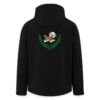 Hund im grünen Lorbeerkranz – Herzlichen Glückwunsch - Recycelte Männer Softshell-Jacke von Stanley/Stella - Schwarz - Hinten - AI Model Male 185 light (185cm)