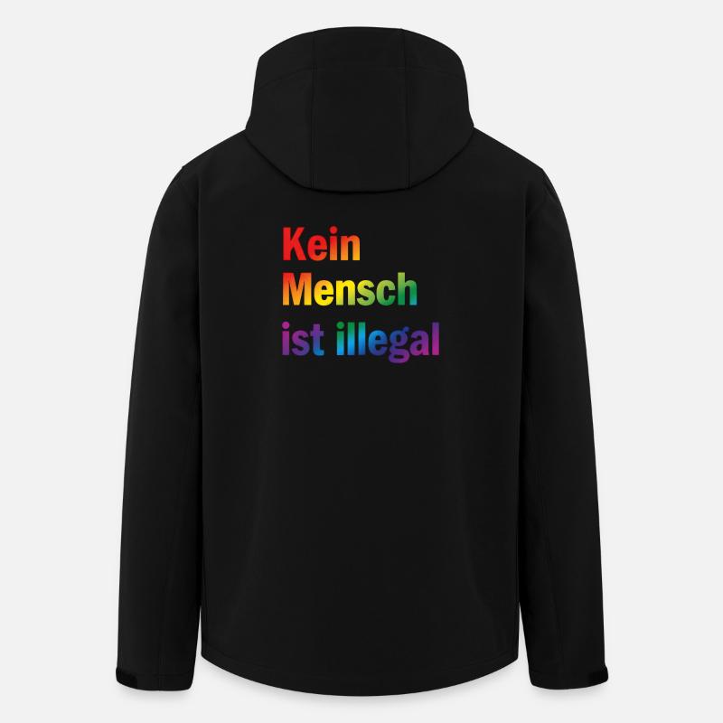 Kein Mensch ist illegal – klare Haltung zeigen - Recycelte Männer Softshell-Jacke von Stanley/Stella - Schwarz