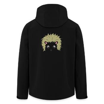 Süßes Igelgesicht Kawaii Faules DIY-Tierkostüm - Recycelte Männer Softshell-Jacke von Stanley/Stella - Schwarz - Hinten - AI Model Male 185 light (185cm)