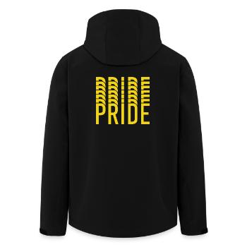 Motif de texte jaune de la fierté - Veste softshell homme en polyester recyclé Stanley/Stella - noir - Dos - AI Model Male 185 light (185cm)