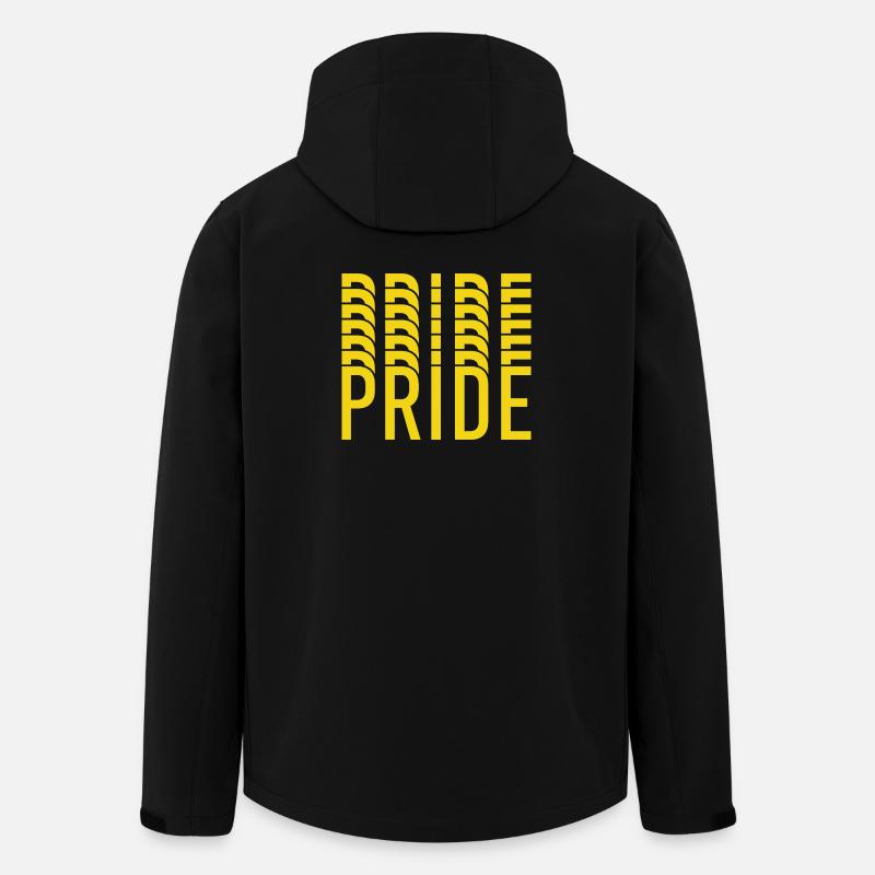 Pride Yellow Text Pattern - Men’s Recycled Softshell Jacket by Stanley/Stella - black