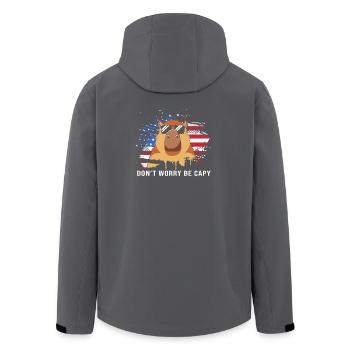Capybara - Recycelte Männer Softshell-Jacke von Stanley/Stella - Anthrazit - Hinten - AI Model Male 185 light (185cm)