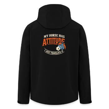 Horse Mood Humor Experienced Horse Owner - Men’s Recycled Softshell Jacket by Stanley/Stella - black - Back - AI Model Male 185 light (185cm)