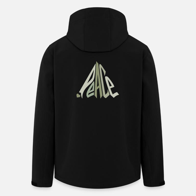 Peace Graffiti mit Herz Grün - Recycelte Männer Softshell-Jacke von Stanley/Stella - Schwarz