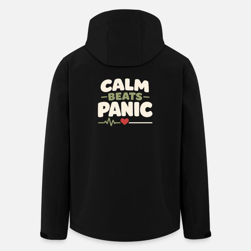 Calmness beats panic, lifestyle, - Men’s Recycled Softshell Jacket by Stanley/Stella - black