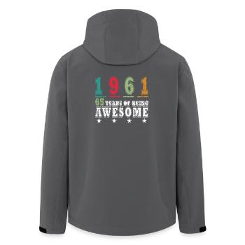 65TH BIRTHDAY ORIGINAL 1961 - Men’s Recycled Softshell Jacket by Stanley/Stella - anthracite - Back - AI Model Male 185 light (185cm)