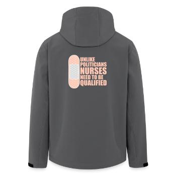 Unlike Politicians Nurses Need To Be Qualified - Men’s Recycled Softshell Jacket by Stanley/Stella - anthracite - Back - AI Model Male 185 light (185cm)