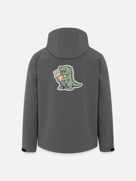 Dino Einschulung Personalisierbar Name Schule - Recycelte Männer Softshell-Jacke von Stanley/Stella - Schwarz