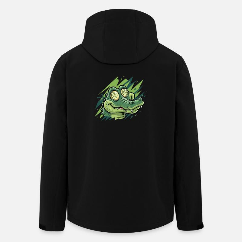 Tirage de dessins animés Crocodile Groove - Veste softshell homme en polyester recyclé Stanley/Stella - noir