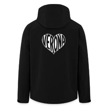 Typographie du cœur de Vérone - Veste softshell homme en polyester recyclé Stanley/Stella - noir - Dos - AI Model Male 185 light (185cm)