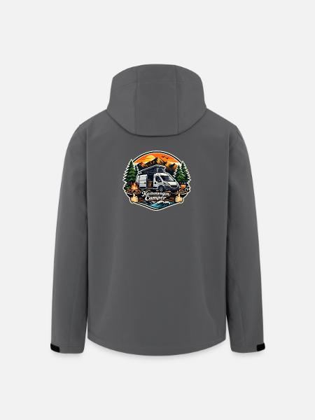 Kastenwagen Camper Abenteuer - Recycelte Männer Softshell-Jacke von Stanley/Stella - Schwarz