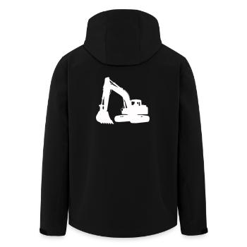 Silhouette d’excavatrice pour la conception de bâtiments - Veste softshell homme en polyester recyclé Stanley/Stella - noir - Dos - AI Model Male 185 light (185cm)