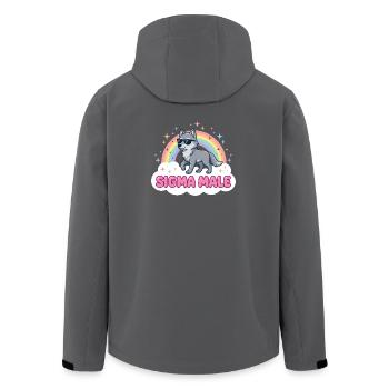 Sigma Male Wolf – Funny Meme Design - Men’s Recycled Softshell Jacket by Stanley/Stella - black - Back - AI Model Male 185 light (185cm)