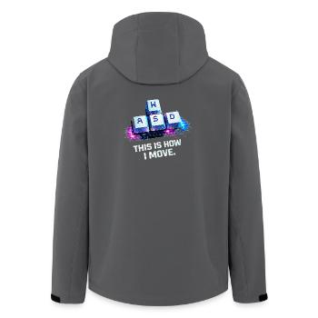 Lustiges Gaming Keyboard WASD mein Cardio Gamer - Recycelte Männer Softshell-Jacke von Stanley/Stella - Anthrazit - Hinten - AI Model Male 185 light (185cm)