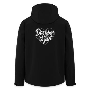 Das Leben ist Jetzt Herz - Recycelte Männer Softshell-Jacke von Stanley/Stella - Schwarz - Hinten - AI Model Male 185 light (185cm)