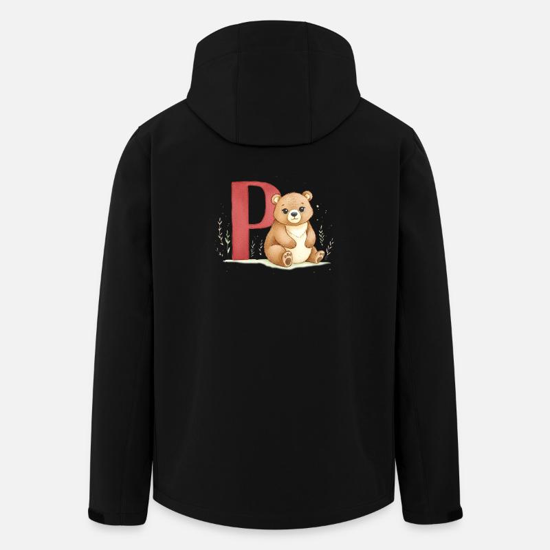 Bär mit Buchstabe P - Recycelte Männer Softshell-Jacke von Stanley/Stella - Schwarz