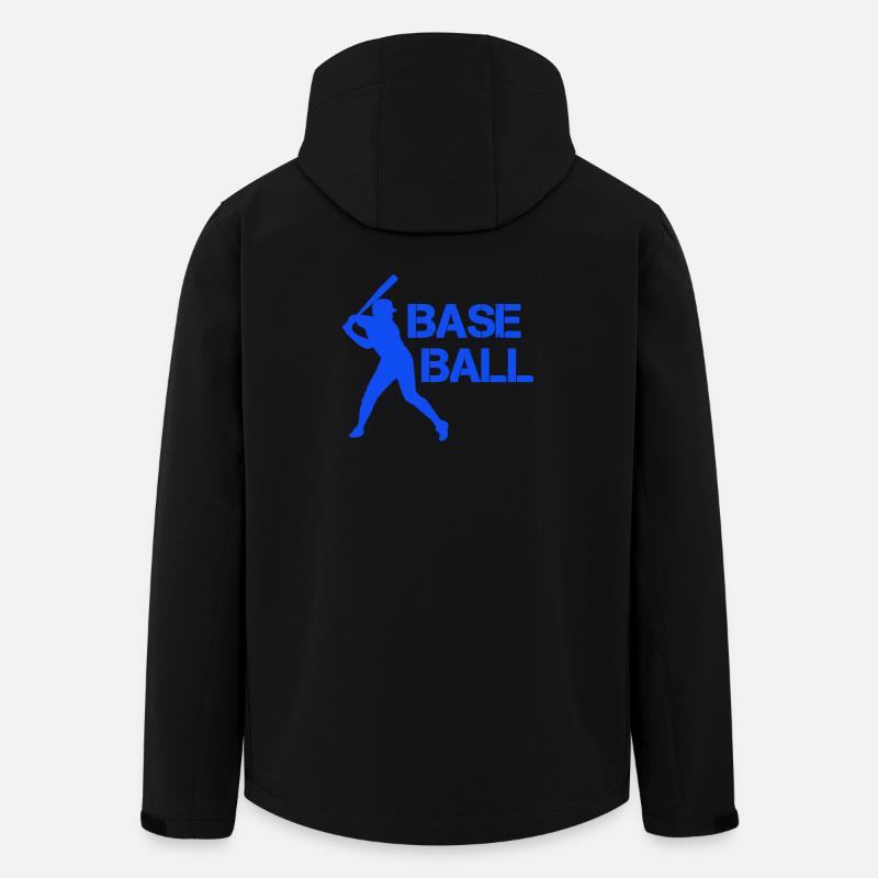 Baseball silhouette in flash blue - Men’s Recycled Softshell Jacket by Stanley/Stella - black