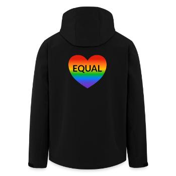 Fierté Arc-en-ciel au cœur égal - Veste softshell homme en polyester recyclé Stanley/Stella - noir - Dos - AI Model Male 185 light (185cm)