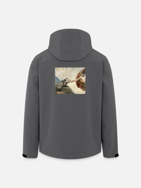 Opossum Schlägt Gottes Hand Lustiges Opossum meme - Recycelte Männer Softshell-Jacke von Stanley/Stella - Schwarz