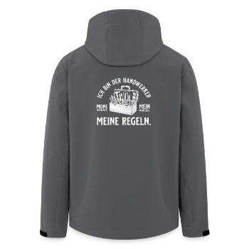 Handwerker Meine Werkstatt Mein Werkzeug - Recycelte Männer Softshell-Jacke von Stanley/Stella - Schwarz - Hinten - AI Model Male 185 light (185cm)