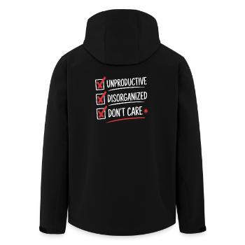 Unproductive Disorganized Don't Care List Fun - Men’s Recycled Softshell Jacket by Stanley/Stella - black - Back - AI Model Male 185 light (185cm)